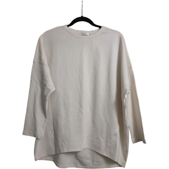 Other - NWT AMERICAN HOLIC Ivory Oversized Long Sleeve Crewneck Sweatshirt Unisex Size M
